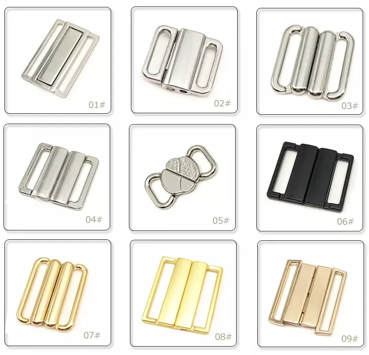 Wholesales Custom metal nursing bra clasp for swimwear bra gold swimwear claps closure