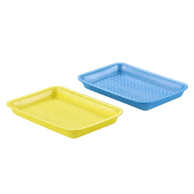 
19*13*2.3cm Disposable plastic foam tray in Food Grade ps material supermarket foam plate disposable party snacks plate 