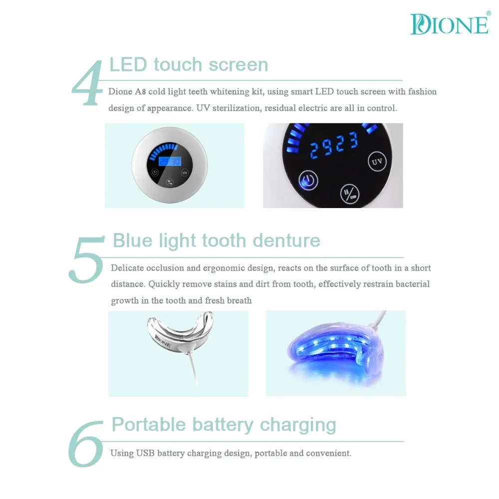 
Wholesale dental beauty A8 bright smile professional portable laser Cold Blue led Light teeth whitening machine 