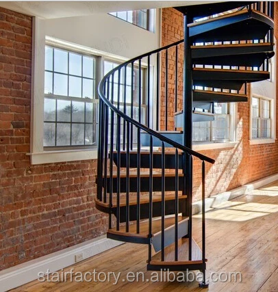 Indoor small spiral stair Used indoor stainless steel spiral stairs  stainless steel wood spiral stairs TS-378