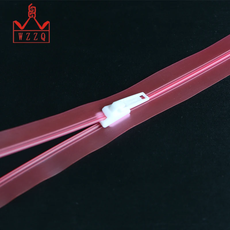 Top quality large plastic pvc self-locking flat zipper