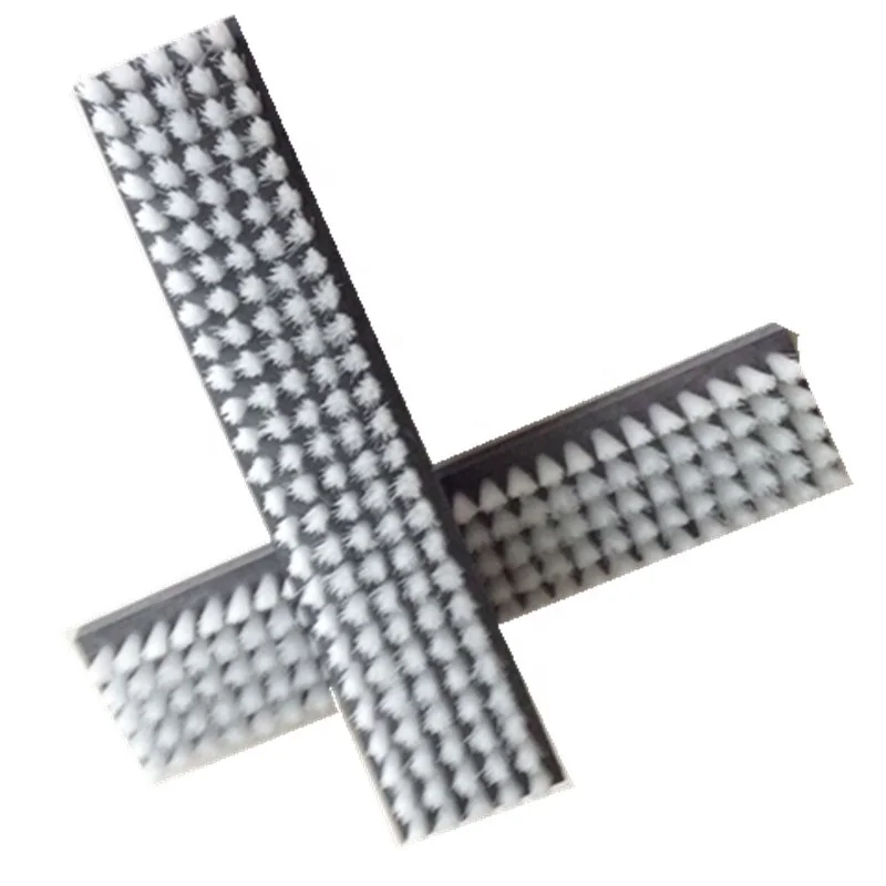 Nylon bristle flat brush black color hard base for punching machine