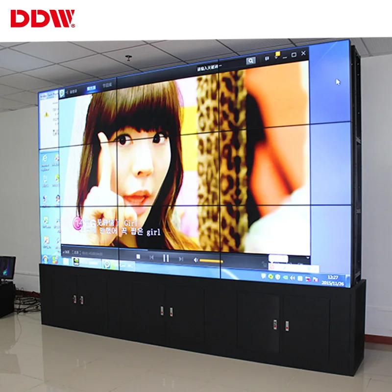 
49 inch 3.5mm lcd video wall panel 1920x1080 brightsign video wall for financial center 