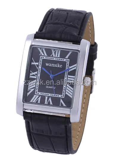 Promotion RectangleQuartz Couple Watch with White Dial Analogue Display and Black Strap