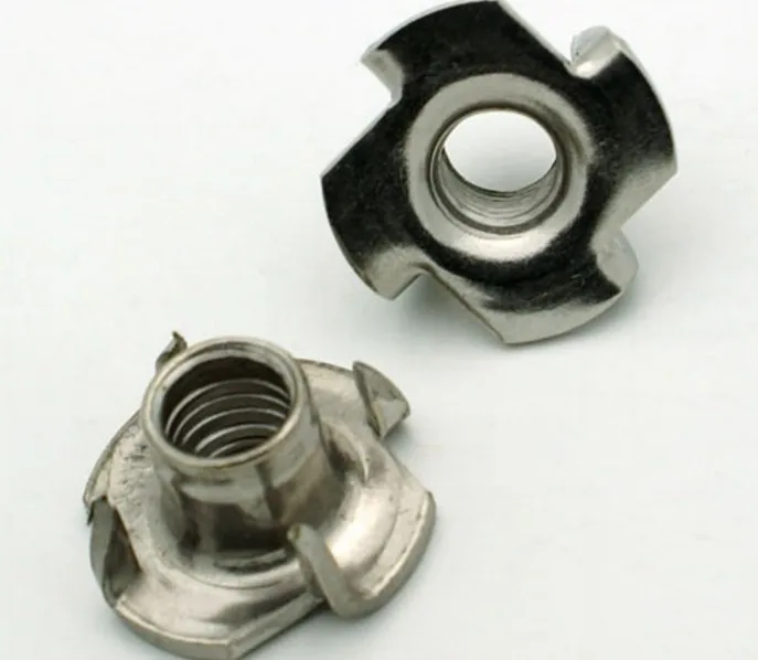 Stainless steel small size M2 M3 M4 M5 M6  three prongs insert tee nut for furniture