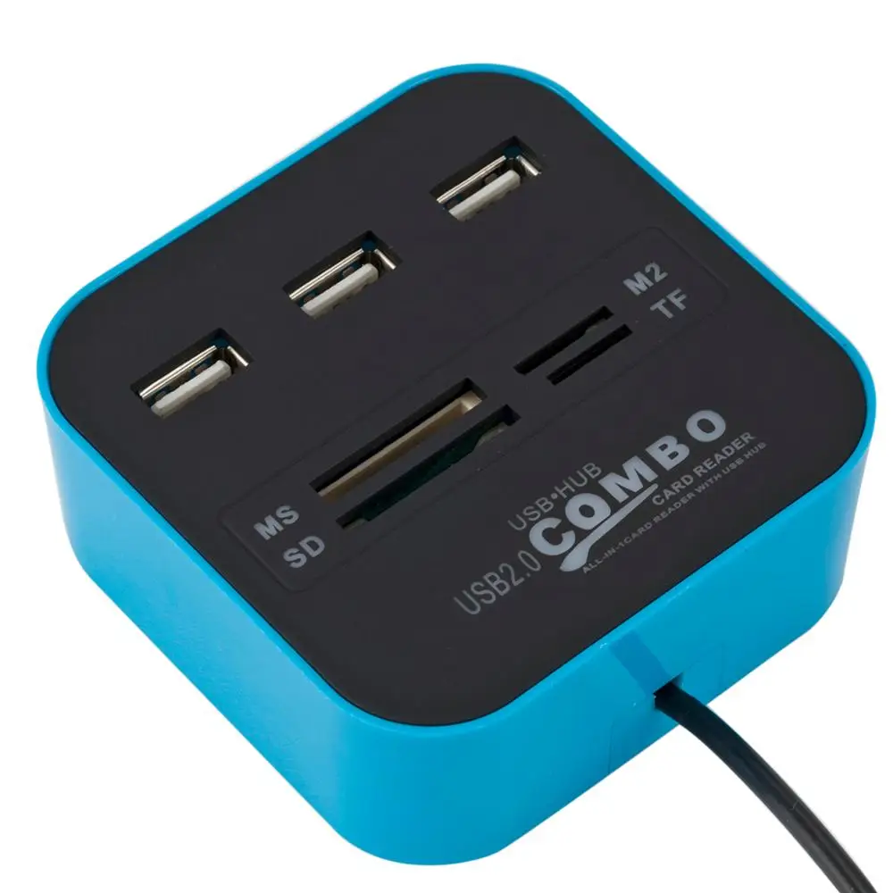 All In One usb hub USB  2.0 3 Ports + TF SD Card Reader Slot High Speed usb hub  for Laptop Desktop Use