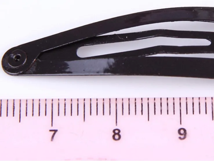 42mm black  Round Head Metal Snap Hair Clips  for Kids Ribbon Bow