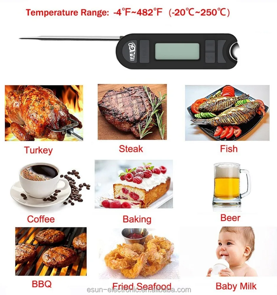 Instant Read Foldable Kitchen Cooking Meat Thermometer Digital Food Cooking Meat Thermometer With Bottle Opener