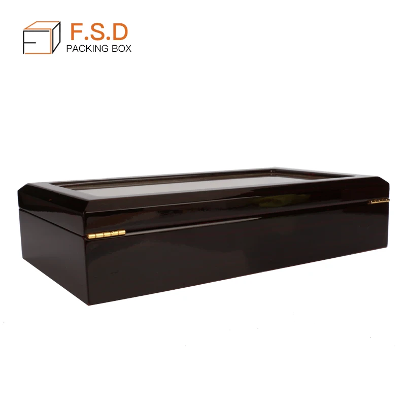 Luxury Wooden Packaging Glass Cover Watch Boxes For Men UK