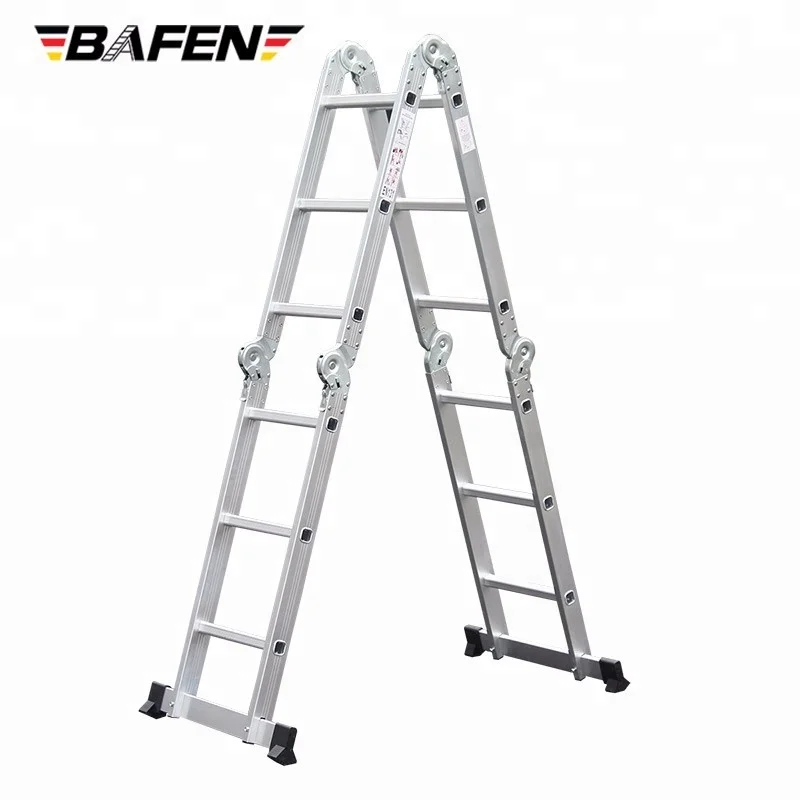 EN131 330LB 12.5FT step platform multi purpose aluminum folding scaffold ladder