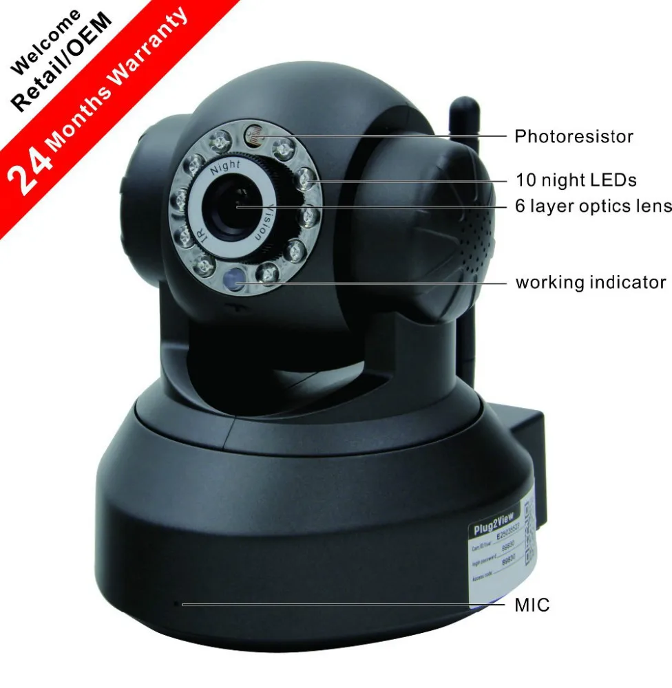 1mega поддержка ONVIF пикселей PnP WIFI HD ИК Пан 335 степень наклона 120 градусов в помещении IP-камера