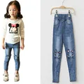 New Spring Girls Jeans Kids Clothes Children Clothing Cartoon Girl Pants Full Length Trousers