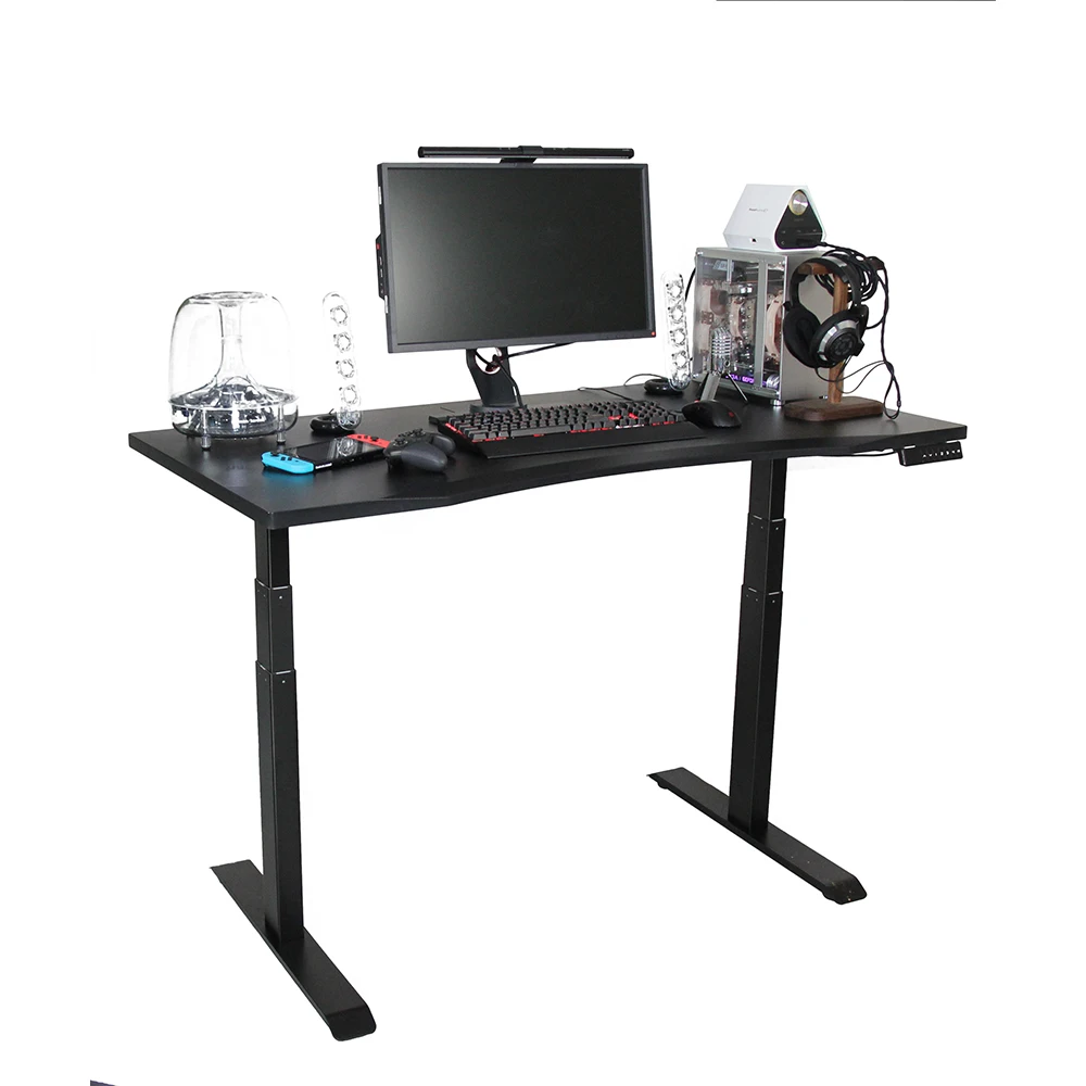 
2018 Dual Motor Electric Column Ergonomic Standing Height Adjustable Professional Sit Stand Gaming Desk 