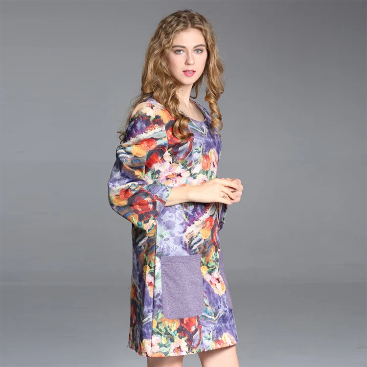 ODM Cheap new fashion colorful high quality graphic cloths dress women