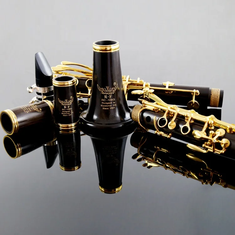Professional  Musical Woodwind Instrument 106G Ebony Wood Body 18K Gold Plated 18 keys Bb tone Clarinet