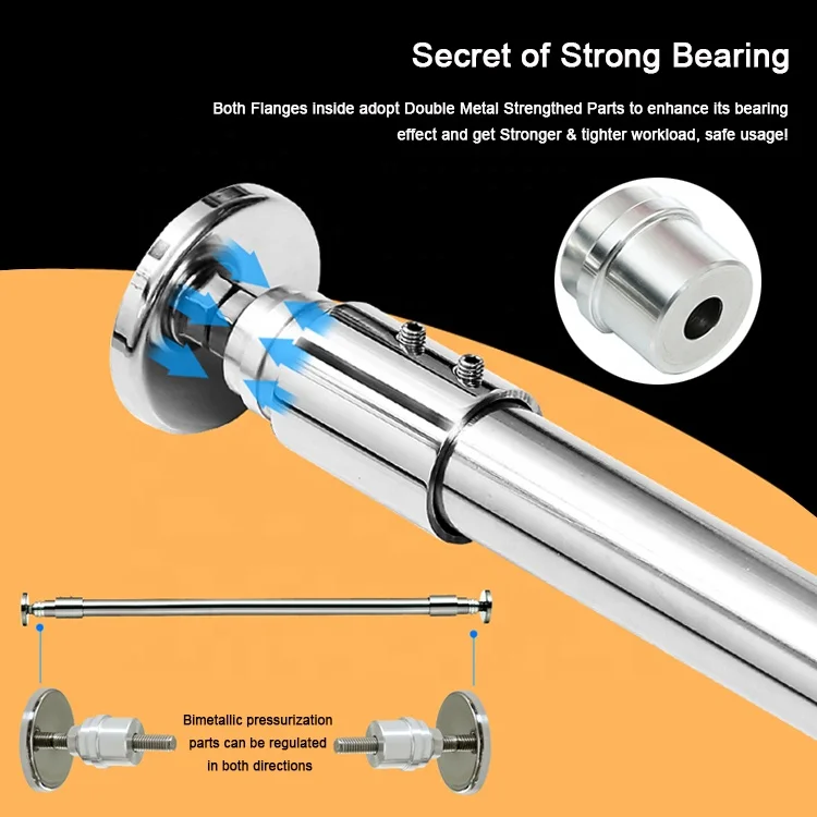 2023 Amazon Best Sellers Fancy European Style Stainless Steel DIY Retractable Pole Accessories Telescopic Shower Curtain Rod