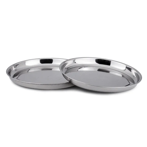 
Round trays plate racks unbreakable Stainless Steel Dinner Plate Sets 