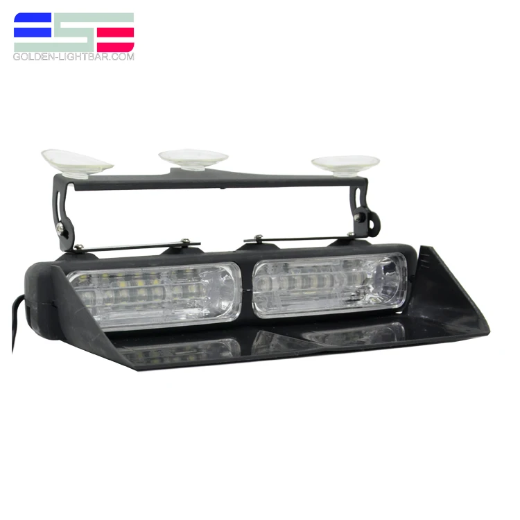 Suction Cups Mount Emergency Warning Red White LED Visor Strobe Light