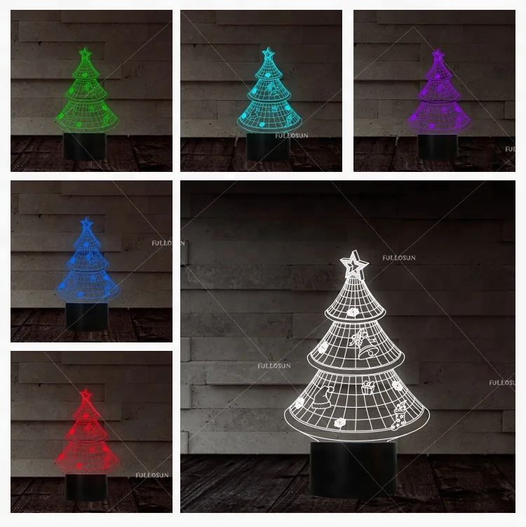 3d illusions led christmas tree light christmas for nice gifts FS-2823 3d night light 3d led light christmas