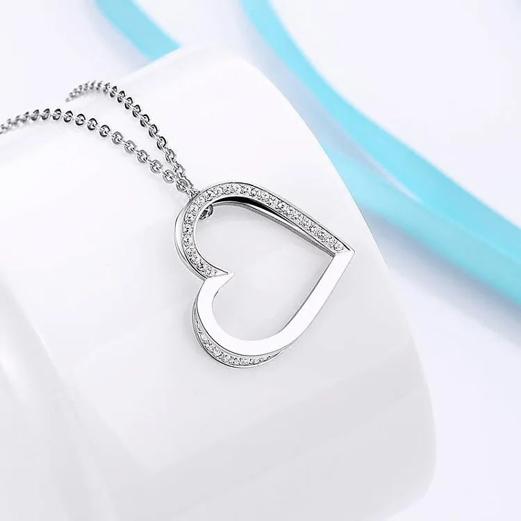 2020 Popular Double Solid Heart Shape Necklace 316L Stainless Steel Pendant Love Necklace