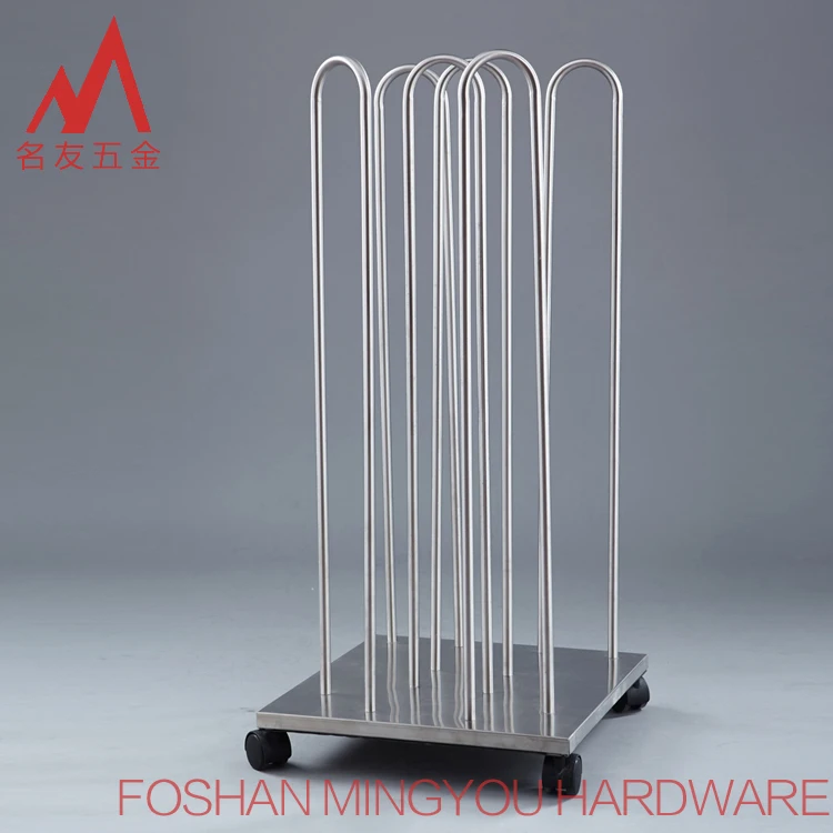 Stainless steel clothes hanger stacker with universal wheel