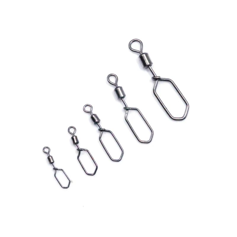 In Stock Wholesale Swing square Snap Carp Fishing Swivel with Snap