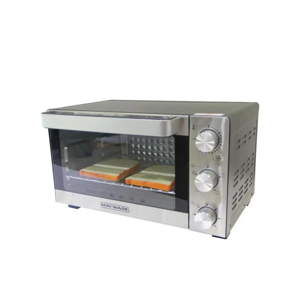 21 L White Compact Mini Electric Oven Rotisserie Toaster Black Counter Table Top Oven With Twin Hotplate And Convection