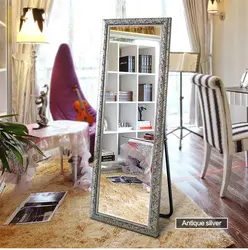 Antique style decoration floor standing bedroom mirror framed full length dressing mirror