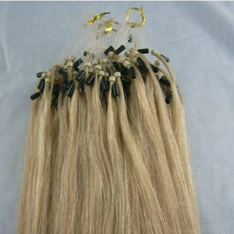 virgin brazilian hair micro ring hair extensions micro loop hair extension double beaded