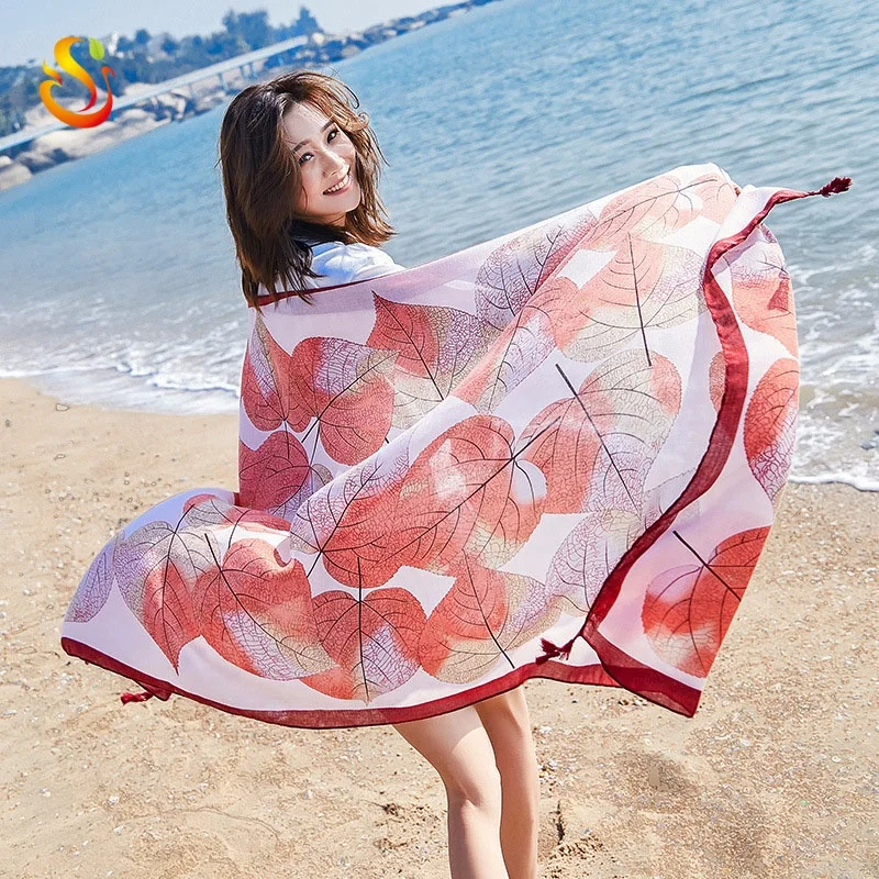 
China manufacturer digital printing custom long cotton linen scarf shawl wrap gift jersey scarf 