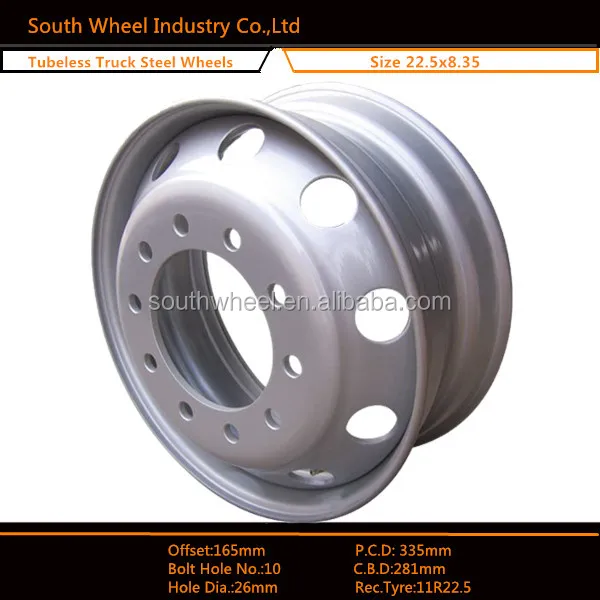 
Wheel manufacturer 22.5 steel wheels wide 8.25 for truck and bus tyre 