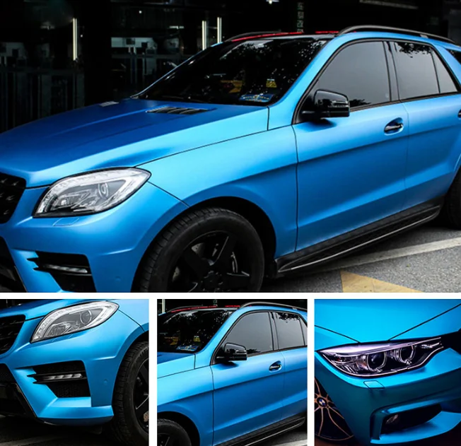 Wholesale Satin Matte Air Bubble Free Chrome Blue Car Wrap Vinyl