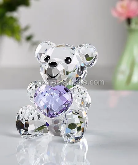 Wholesale Cheap Transparent Crystal Acrylic Crafts Home Decoration Gift Bear