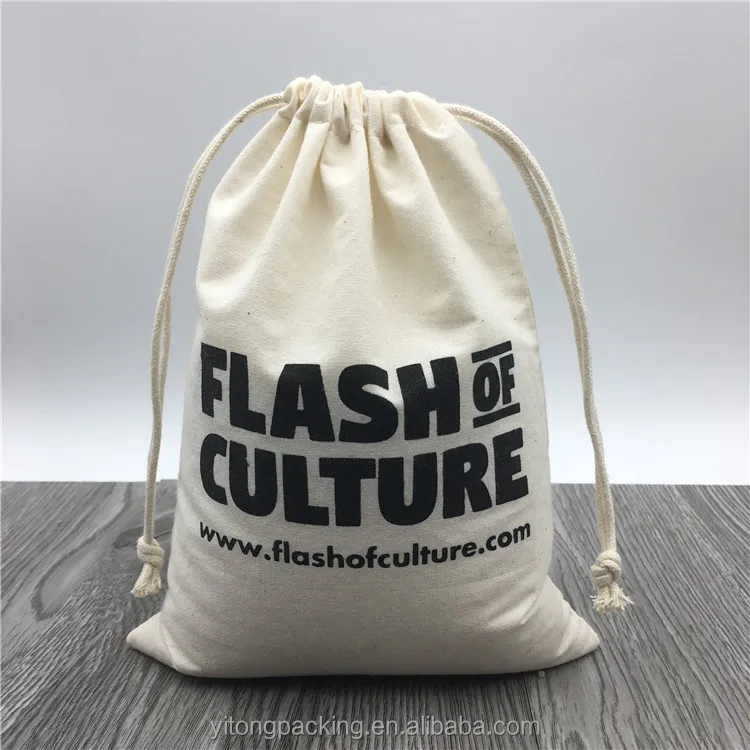 Wholesale Calico Cotton Muslin Drawstring Bag With Logo