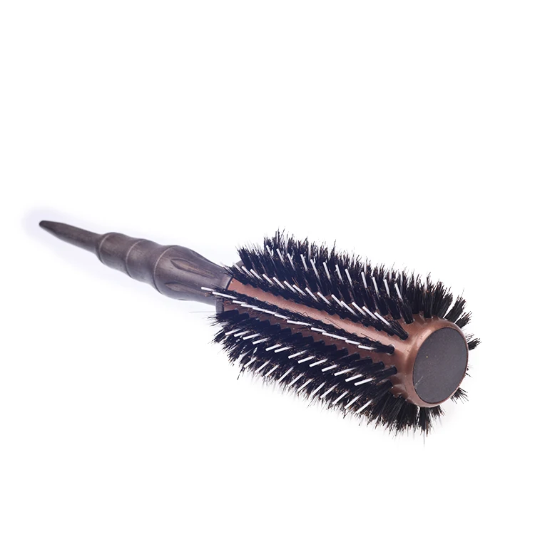 EUREKA A28025-55PA-B Professional Aluminum Tube Hair Brush Salon Round Hair Brush With Boar Bristle And Nylon Pins