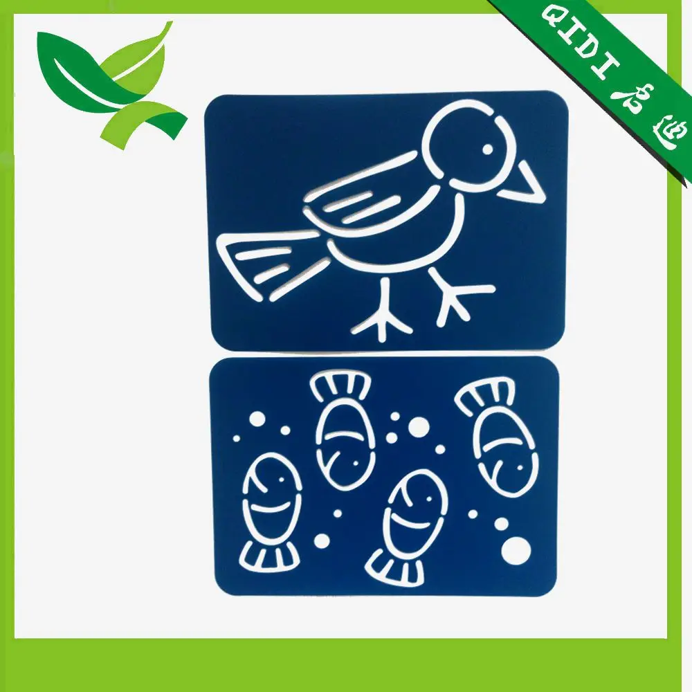 Пластиковый трафарет для рисования животных с набором трафаретов для рисования в виде птицы и рыбы