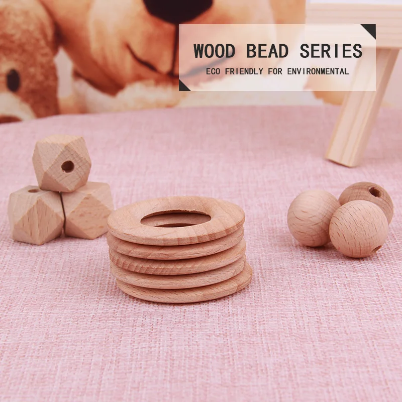 9mm 12mm 15mm 20mm Round Wood Beads Wooden Ring Beads