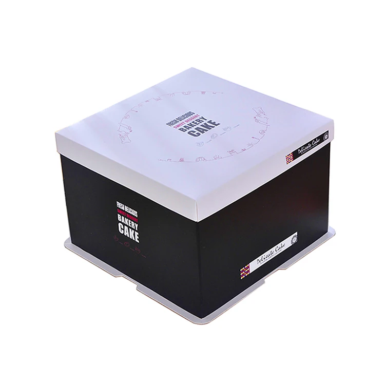 Disposable paper packaging card board big 10 inch cake box birthday cake box with cardboard in Guangzhou