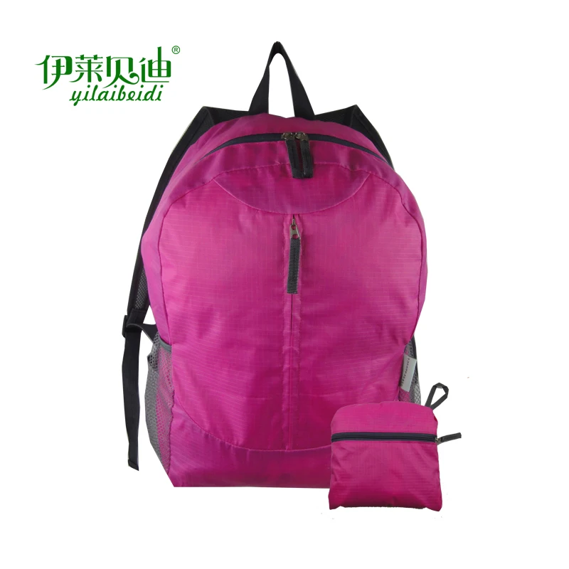 OEM China Ripstop Polyester Packable Style Customized Durable Travel Hiking Folding Foldable Backpack In Stock