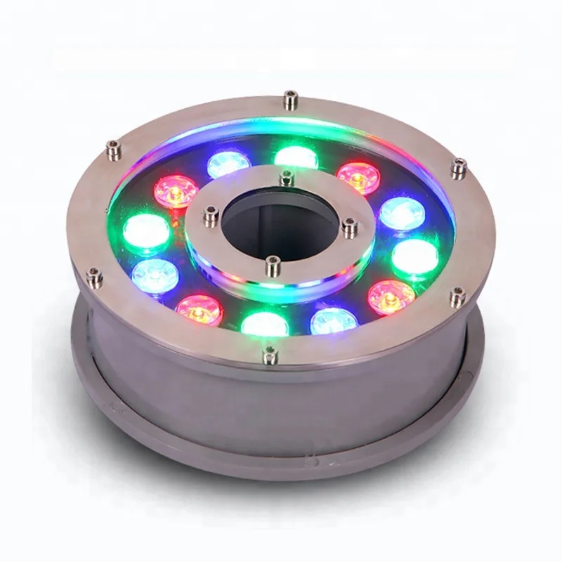 Stainless Steel DC24V DMX RGB IP68 Donut Ring LED Underwater Light Underwater LED Donut Pond Ring Lights