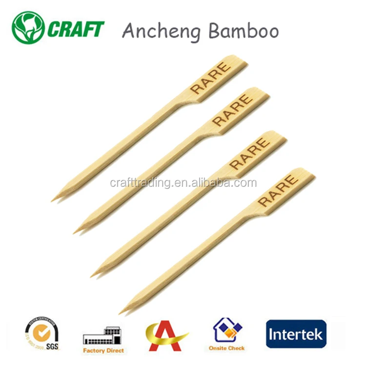 Wholesale price fruit pick skewers stick eco friendly disposable bamboo golf skewer