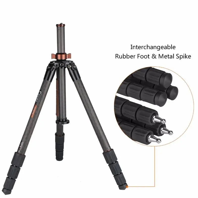 Good quality carbon fiber tripod Cayer tripod CT3470 with portable telescopic legs
