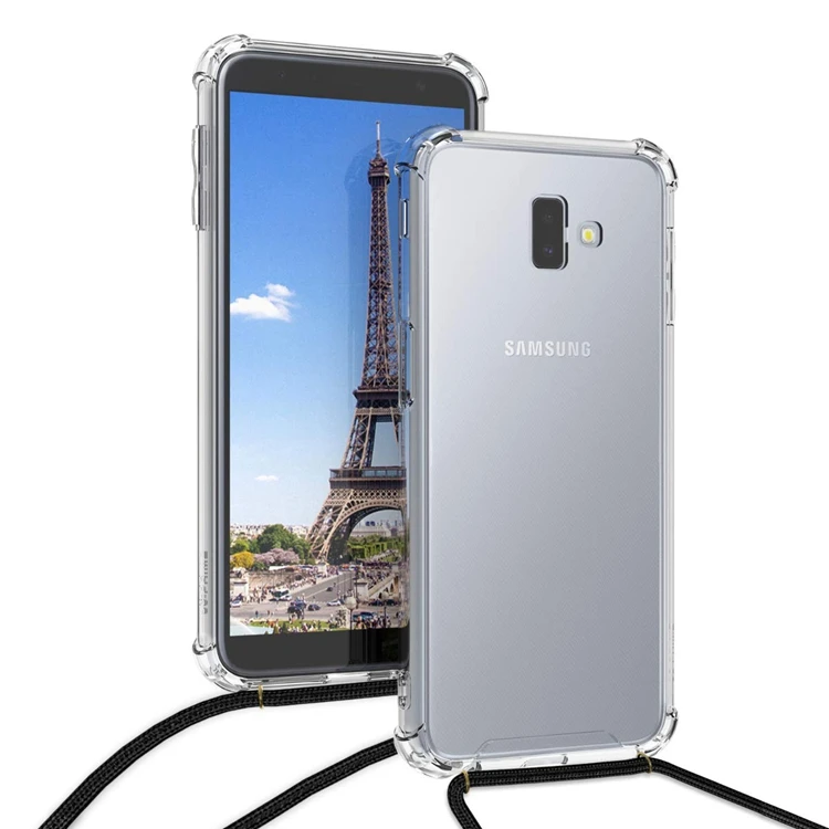 New Arrival Shock Proof Tpu Gel Case With Strap For Samsung Galaxy J6 Plus