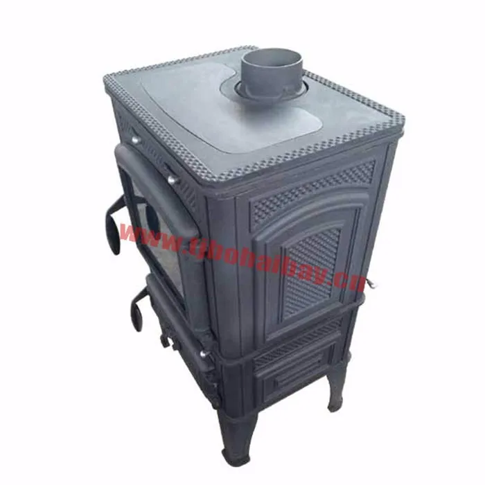BHB Matte black paint cast iron wood burning stove