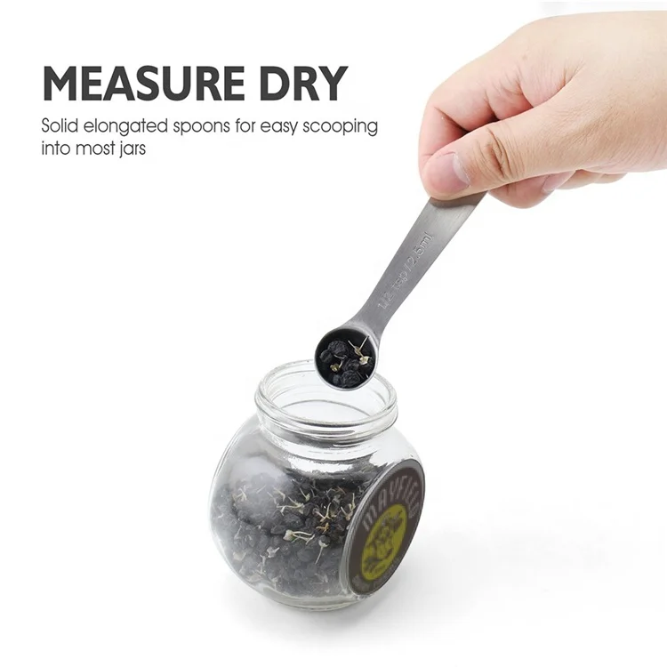 6 Pack 18/8 Stainless Steel Measuring Spoon 1 tsp-1/8 tsp for Dry and Liquid Metal Measuring Spoons