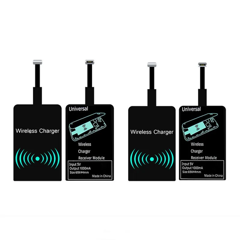 Лидер продаж на Amazon, универсальный комплект беспроводной зарядки Qi, передатчик, зарядное устройство, адаптер, приемник, подставка, катушка, Type-C, микро-USB