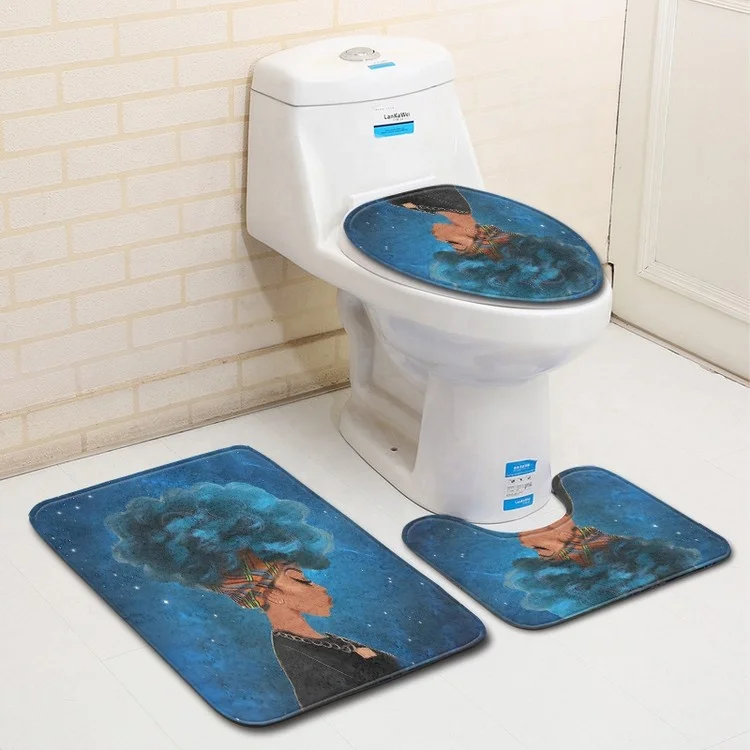 Creative Top Seller 2024 Promotional Home Decor Bathroom Products Anti Slip Toilet Bath Rug Bathroom Mat Set of 3 Pcs