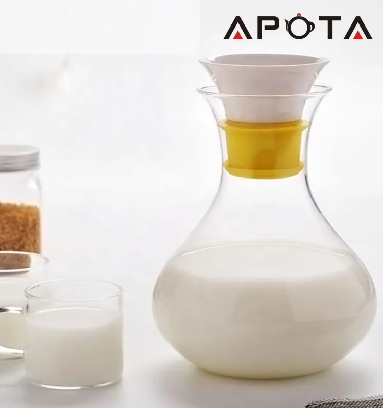 Factory Direct Supply  Glass Pitcher Water/Tea/Juice Glass jug with ceramic filter lid