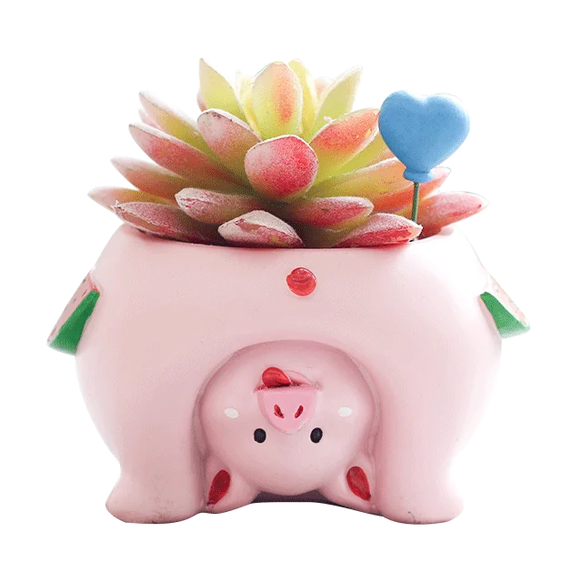 Roogo смола в форме животного для мини-горшков для растений