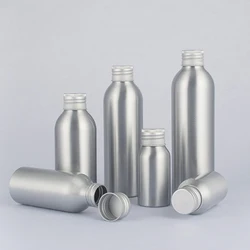 Metal aluminum bottle 40ml 50ml 100ml 120ml 150ml 250ml skin care cream container with lid, aluminum sports water bottle